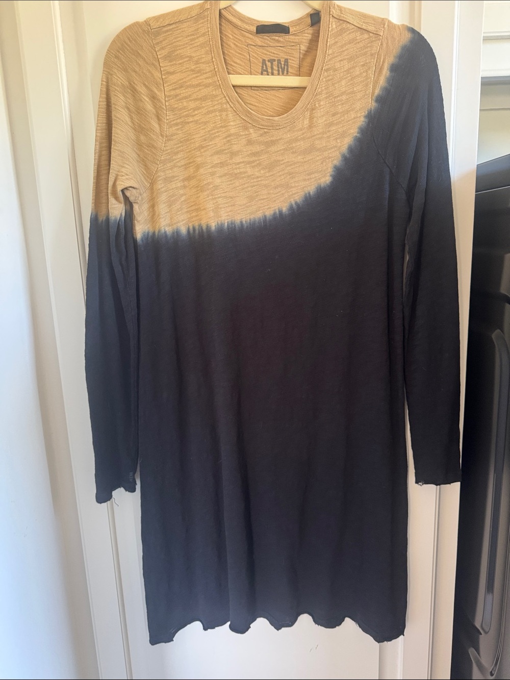 Women's Slub Jersey Long sleeve V-Neck Dress